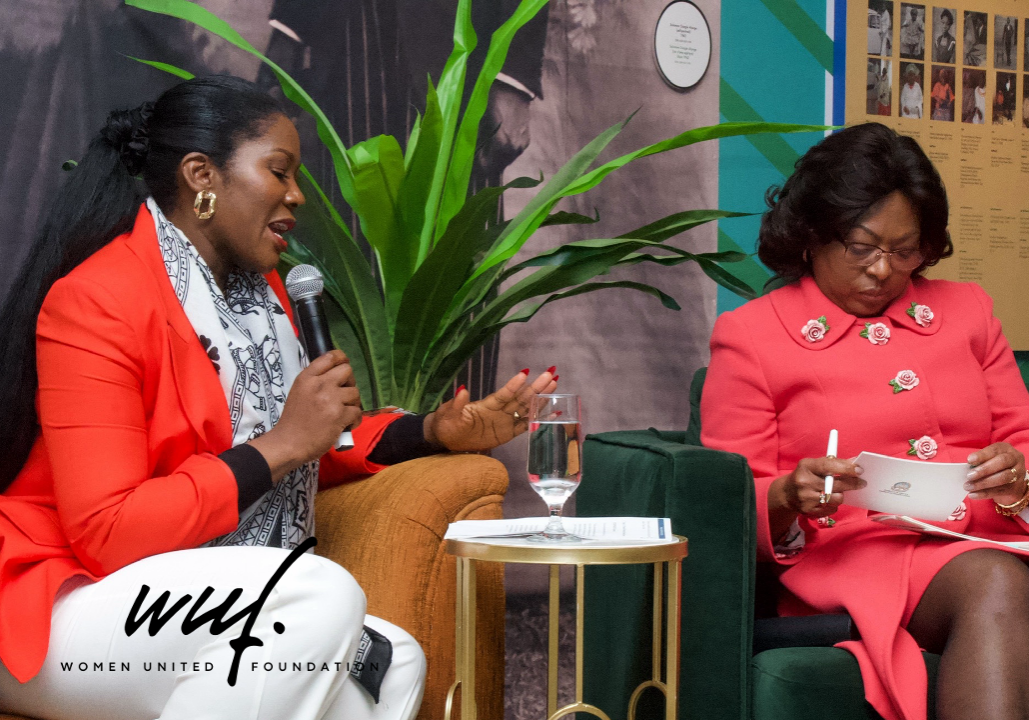 Moderator Stephanie Linus engages in a dynamic discussion with H.E. Ana Dias Lourenço, the First Lady of Angola, on the importance of financial freedom for women at the "Honoring Iconic First Ladies of Africa" event. Their exchange highlighted strategies to empower women economically and the pivotal role financial independence plays in advancing broader societal change.